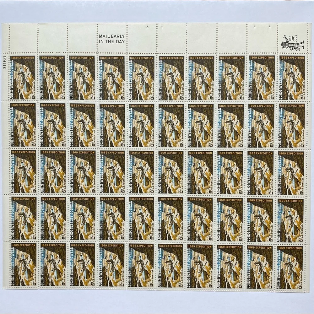 John Wesley Powell Mint Sheet 1969 Scott # 1374 Explorer Scientist Geologist Vtg